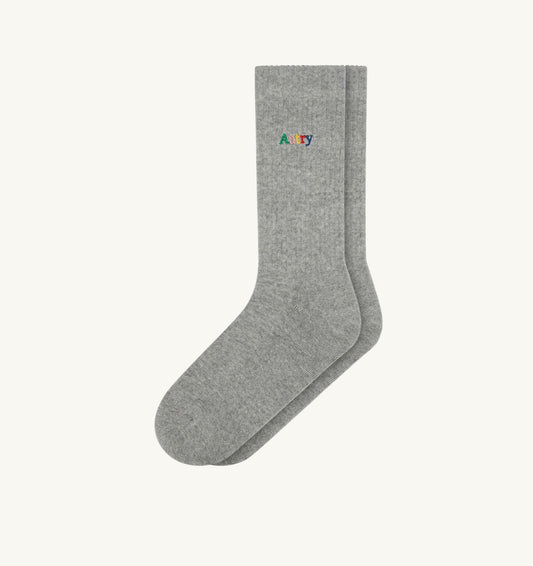 AUTRY Woman|Man RIBBED SOCKS WITH MULTICOLOR EMBROIDERED LOGO UNISEX