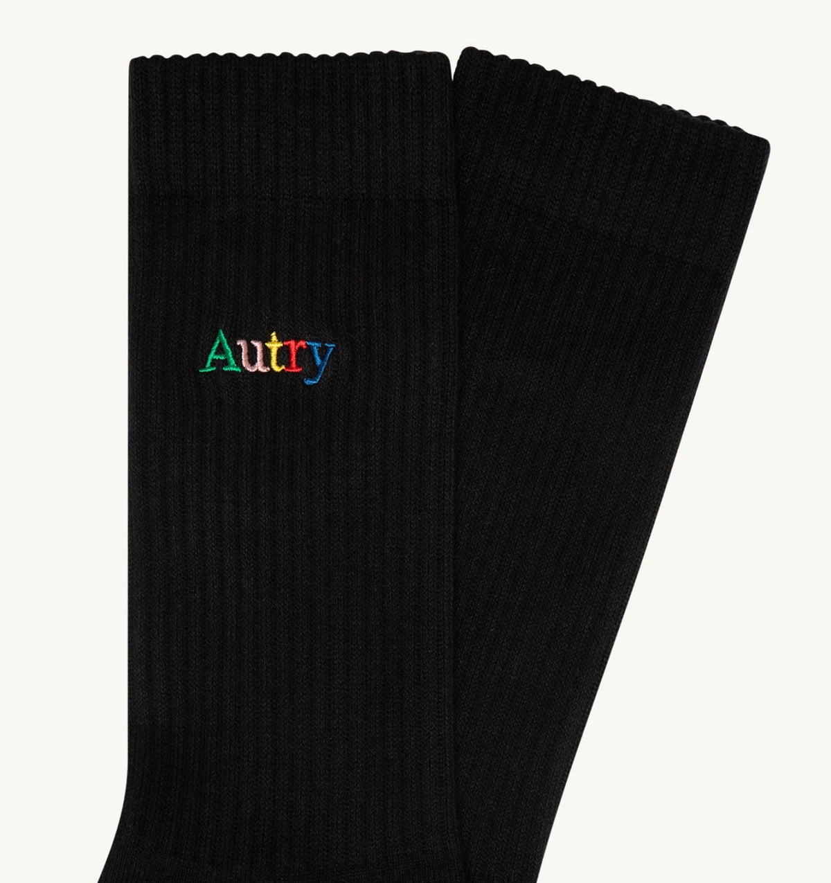 AUTRY Woman|Man RIBBED SOCKS WITH MULTICOLOR EMBROIDERED LOGO UNISEX