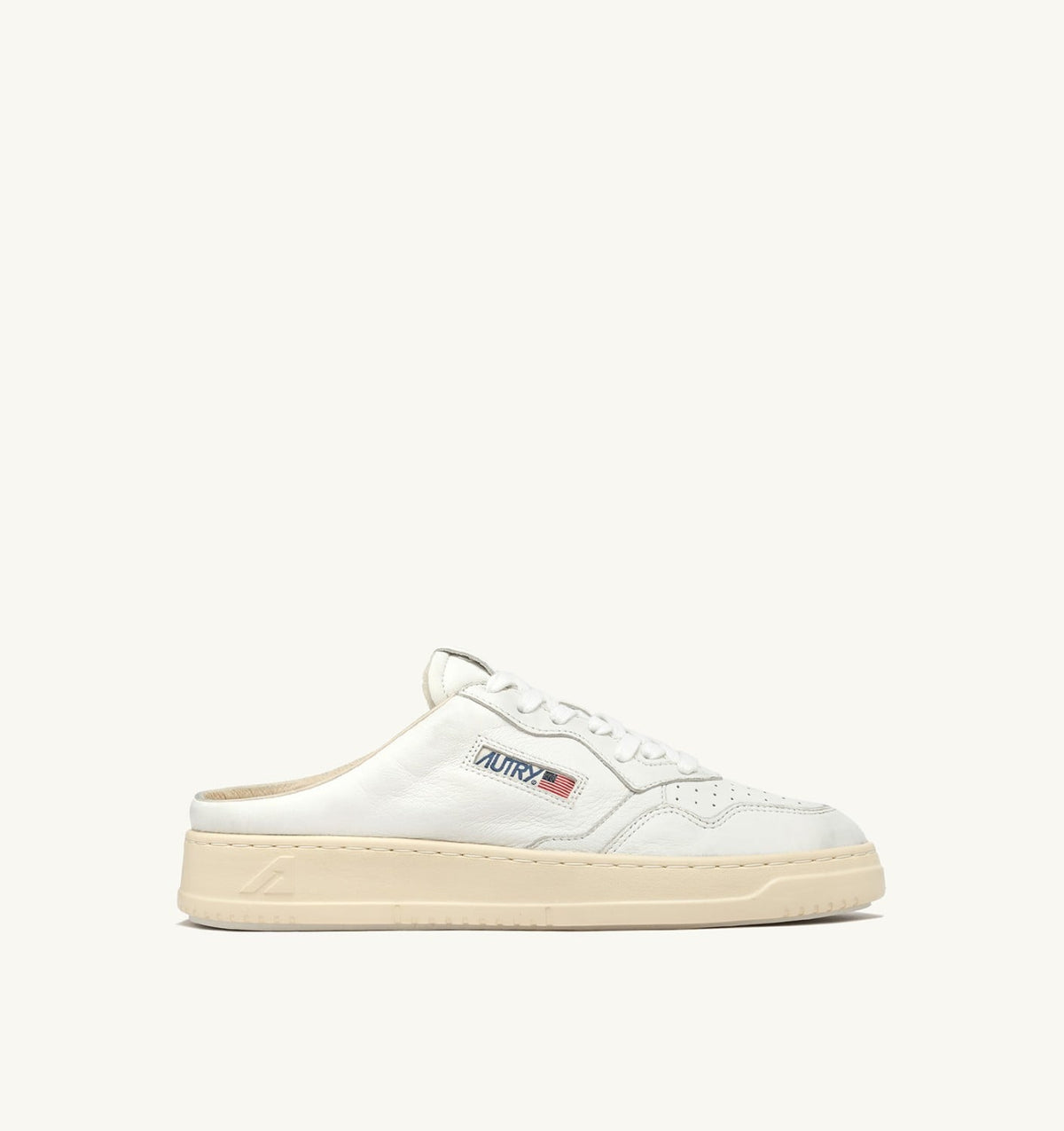 AUTRY Man MEDALIST MULE SNEAKERS IN NAPA LEATHER COLOR WHITE