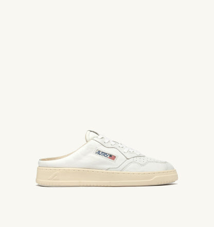 AUTRY Man MEDALIST MULE SNEAKERS IN NAPA LEATHER COLOR WHITE