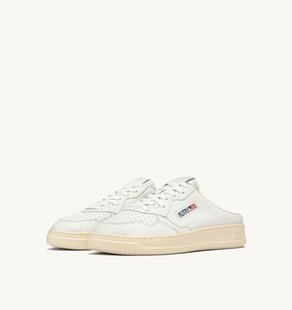 AUTRY Man MEDALIST MULE SNEAKERS IN NAPA LEATHER COLOR WHITE