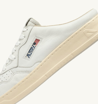 AUTRY Man MEDALIST MULE SNEAKERS IN NAPA LEATHER COLOR WHITE