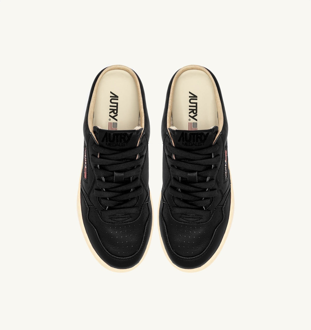 AUTRY Man MEDALIST MULE SNEAKERS IN NAPA LEATHER COLOR BLACK