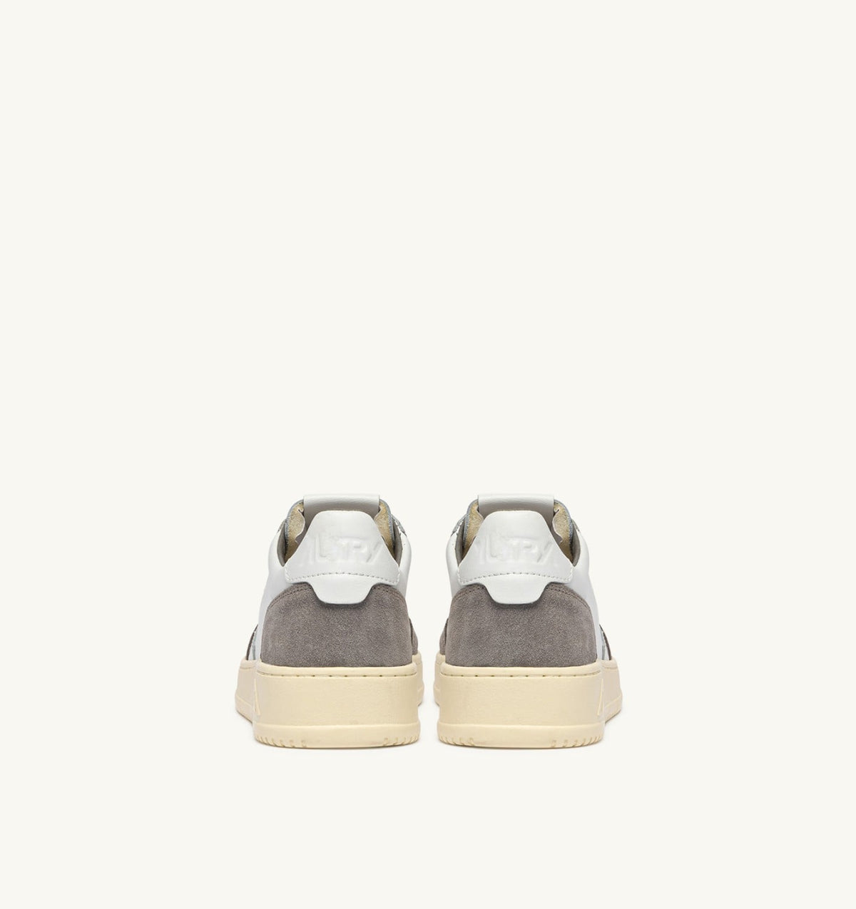 AUTRY Man MEDALIST LOW SNEAKERS IN WHITE LEATHER AND CEMENT SUEDE