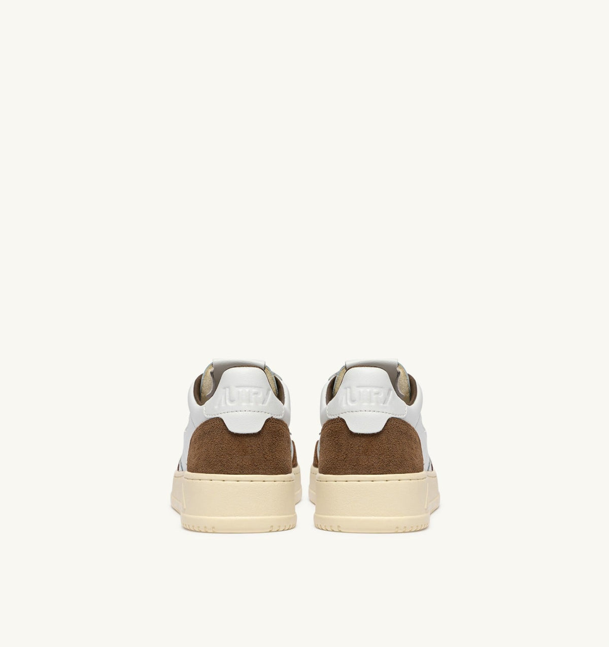 AUTRY Man MEDALIST LOW SNEAKERS IN WHITE LEATHER AND TOBACCO SUEDE