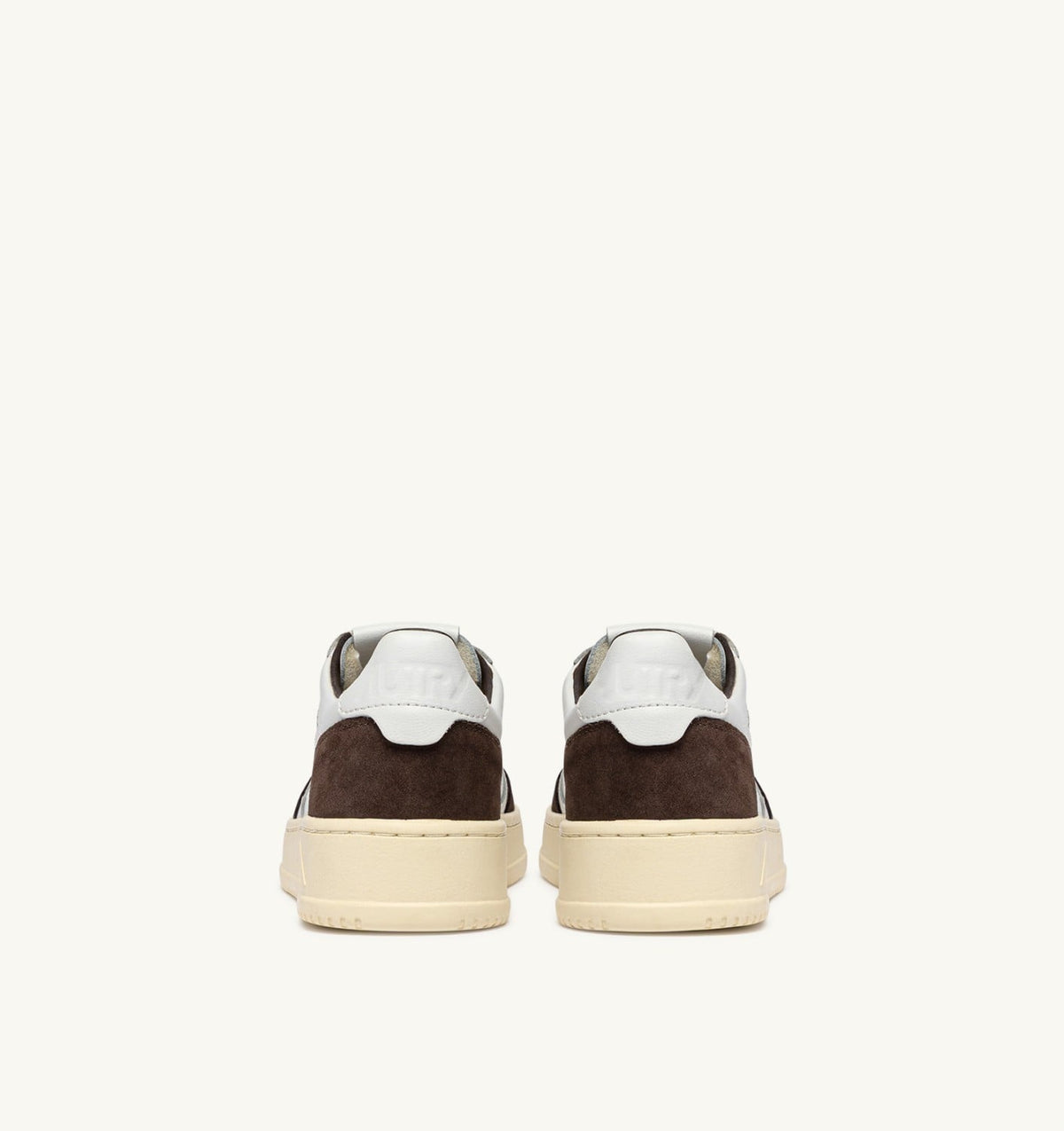 AUTRY Man MEDALIST LOW SNEAKERS IN WHITE LEATHER AND MAHOGANY SUEDE