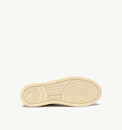AUTRY Man MEDALIST LOW SNEAKERS IN WHITE LEATHER AND MAHOGANY SUEDE