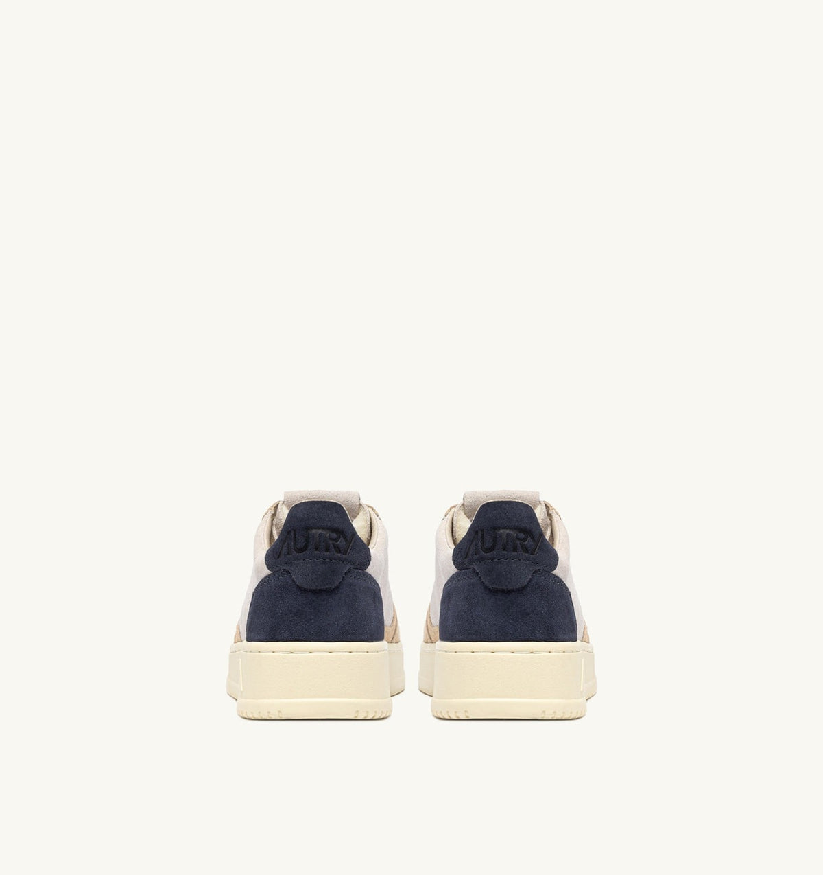 AUTRY Man MEDALIST LOW TRICOLOR SNEAKERS IN SUEDE COLOR WHITE SAND AND BLUE SPACE