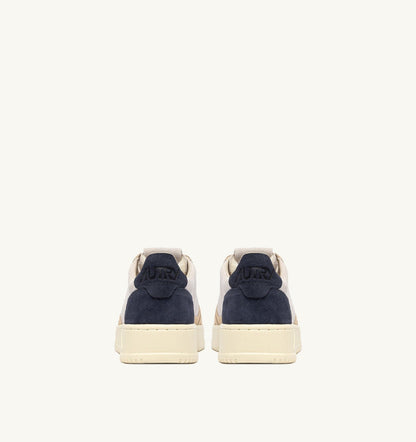 AUTRY Man MEDALIST LOW TRICOLOR SNEAKERS IN SUEDE COLOR WHITE SAND AND BLUE SPACE