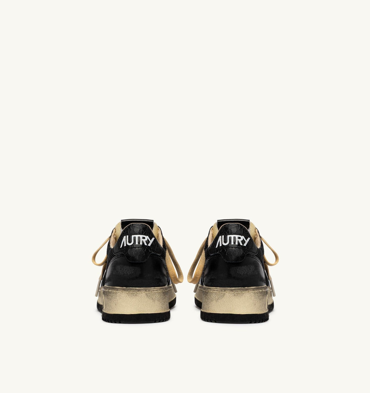 AUTRY Man MEDALIST LOW SUPER VINTAGE SNEAKERS IN BLACK LEATHER AND DRAGON MESH