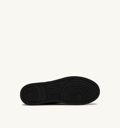 AUTRY Man MEDALIST LOW SUPER VINTAGE SNEAKERS IN BLACK LEATHER AND DRAGON MESH
