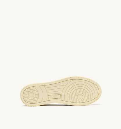 AUTRY Man MEDALIST LOW SUPER VINTAGE SNEAKERS IN WHITE COPPER AND SPACE LEATHER