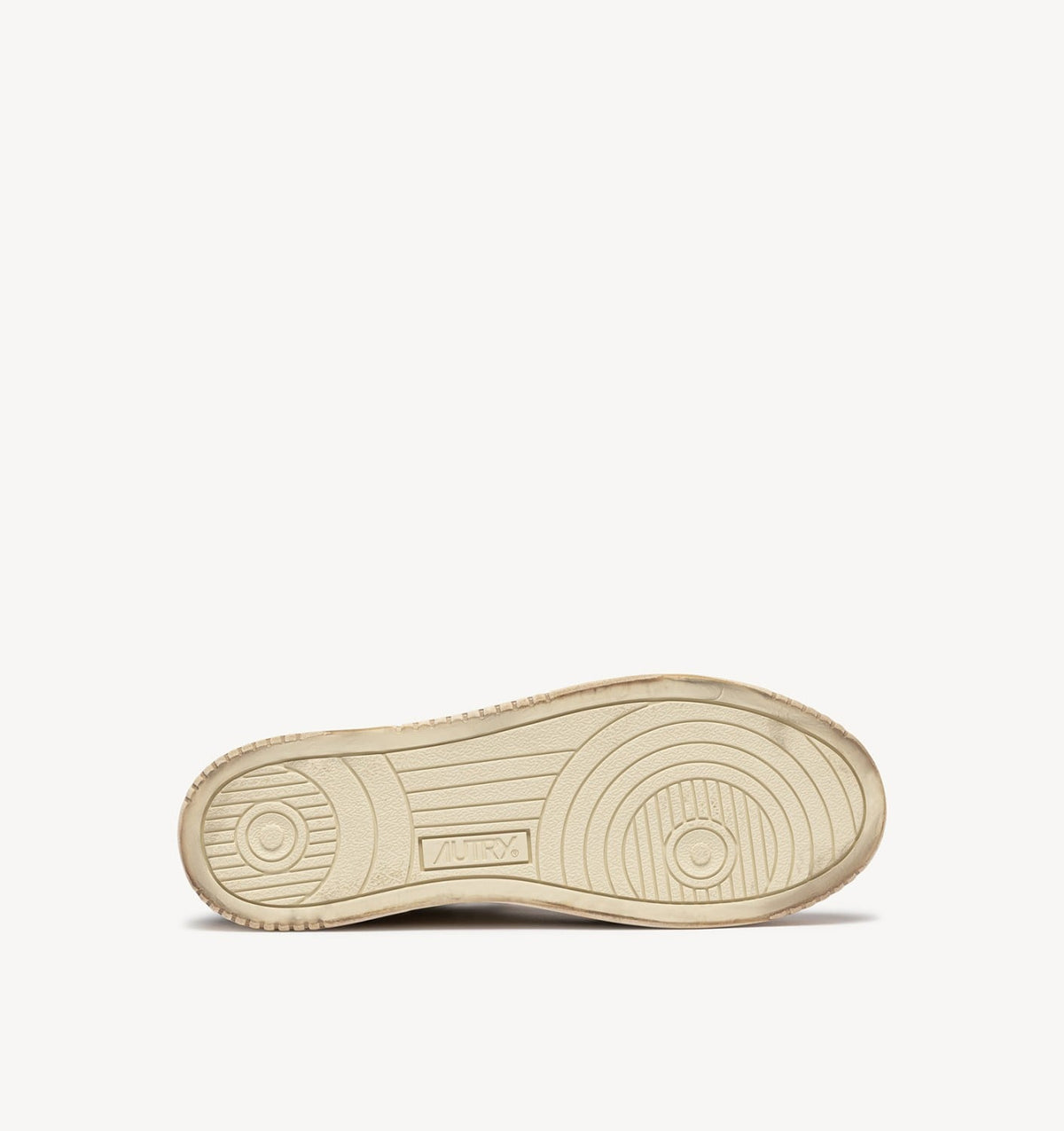 AUTRY Man MEDALIST LOW SUPER VINTAGE SNEAKERS IN WHITE, BLACK AND MALT LEATHER