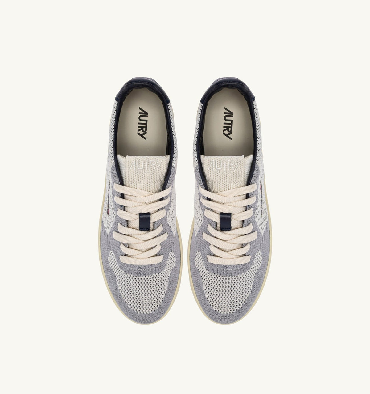 AUTRY Man MEDALIST EASEKNIT LOW SNEAKERS IN IVORY WHITE SPACE AND LOFT KNIT