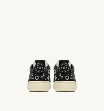 AUTRY Man MEDALIST LOW SNEAKERS IN BLACK SUEDE WITH STUDS