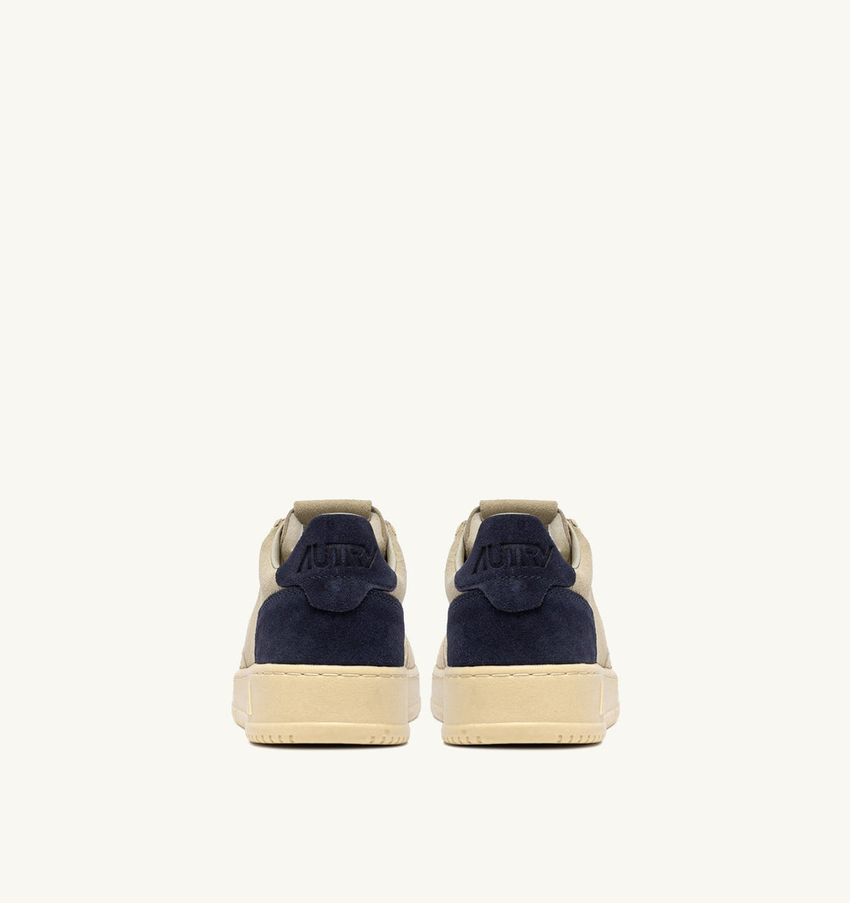 AUTRY Man MEDALIST LOW TRICOLOR SNEAKERS IN SUEDE COLOR ECRU PAPYRUS AND BLUE SPACE