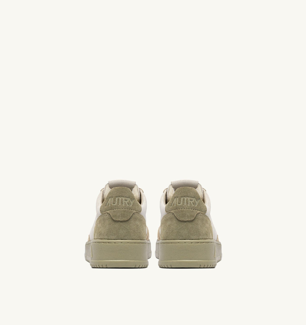 AUTRY Man MEDALIST LOW TRICOLOR SNEAKERS IN SUEDE COLOR WHITE SAND AND GRAY GREEN