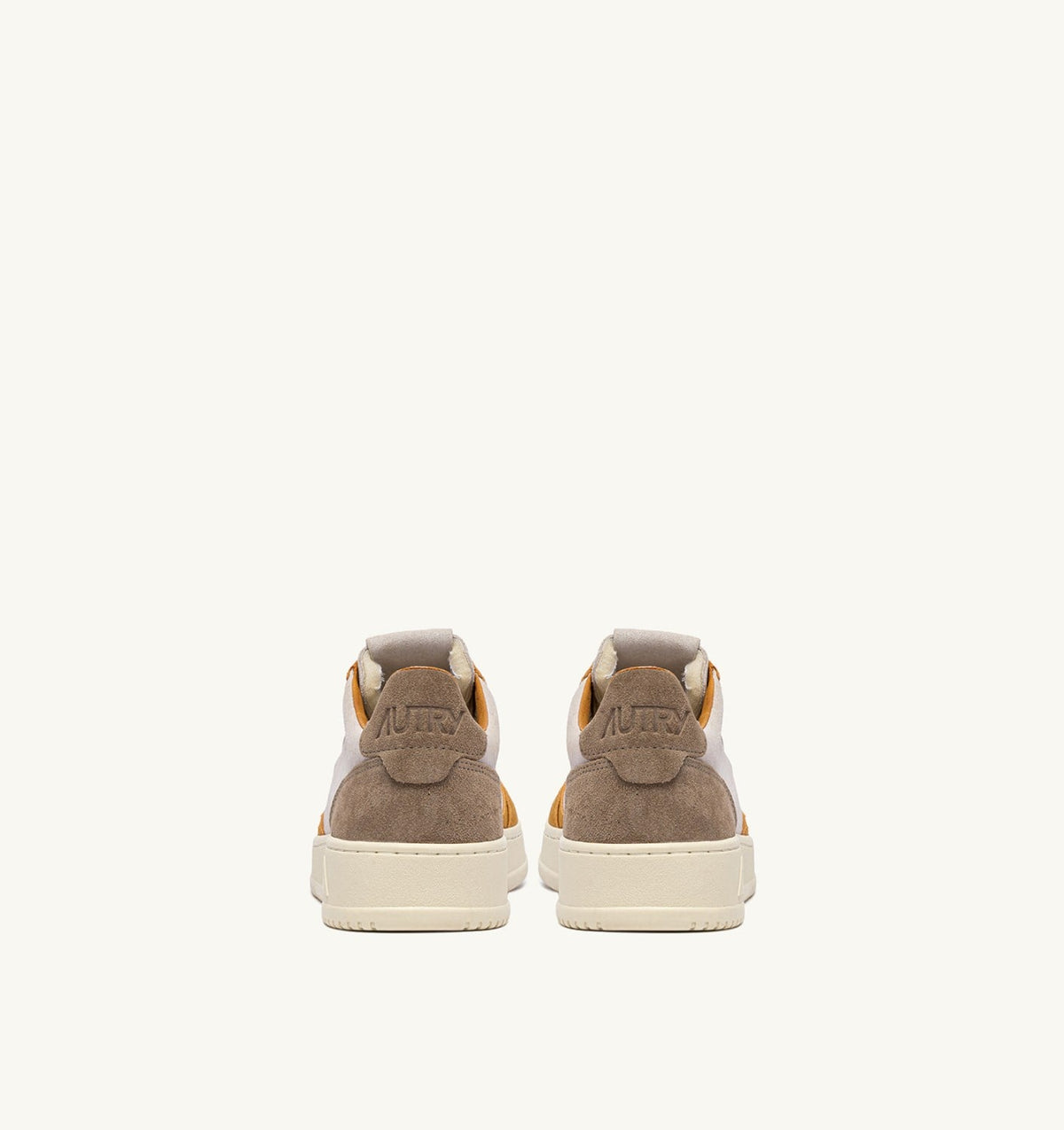 AUTRY Man MEDALIST LOW TRICOLOR SNEAKERS IN SUEDE COLOR ANTELOPE WHITE AND BROWN MUSCAT