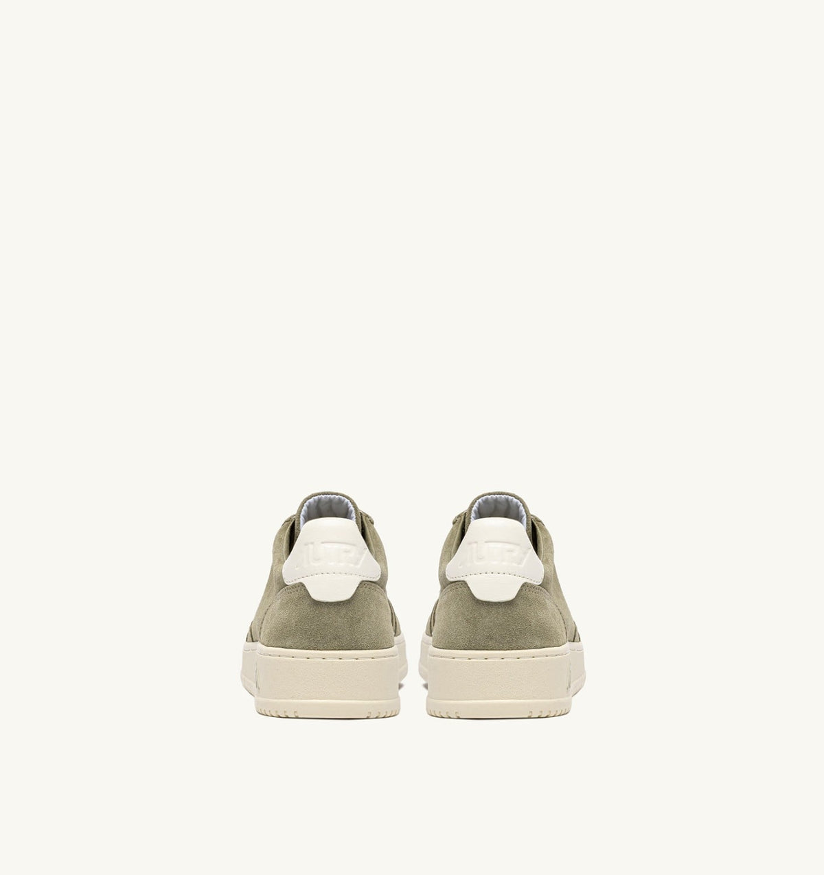 AUTRY Man MEDALIST LOW SNEAKERS IN GRAY GREEN AND WHITE SUEDE