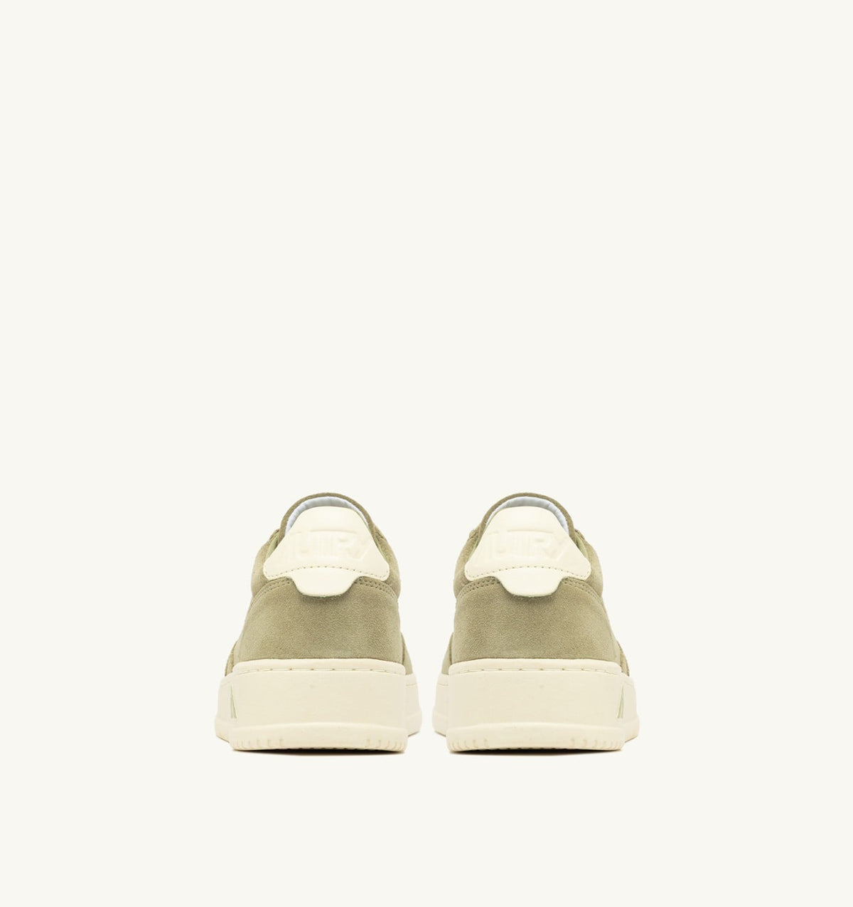 AUTRY Man MEDALIST LOW SNEAKERS IN GRAY GREEN AND WHITE SUEDE