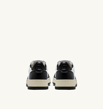AUTRY Man MEDALIST LOW BICOLOR SNEAKERS IN WHITE AND BLACK LEATHER