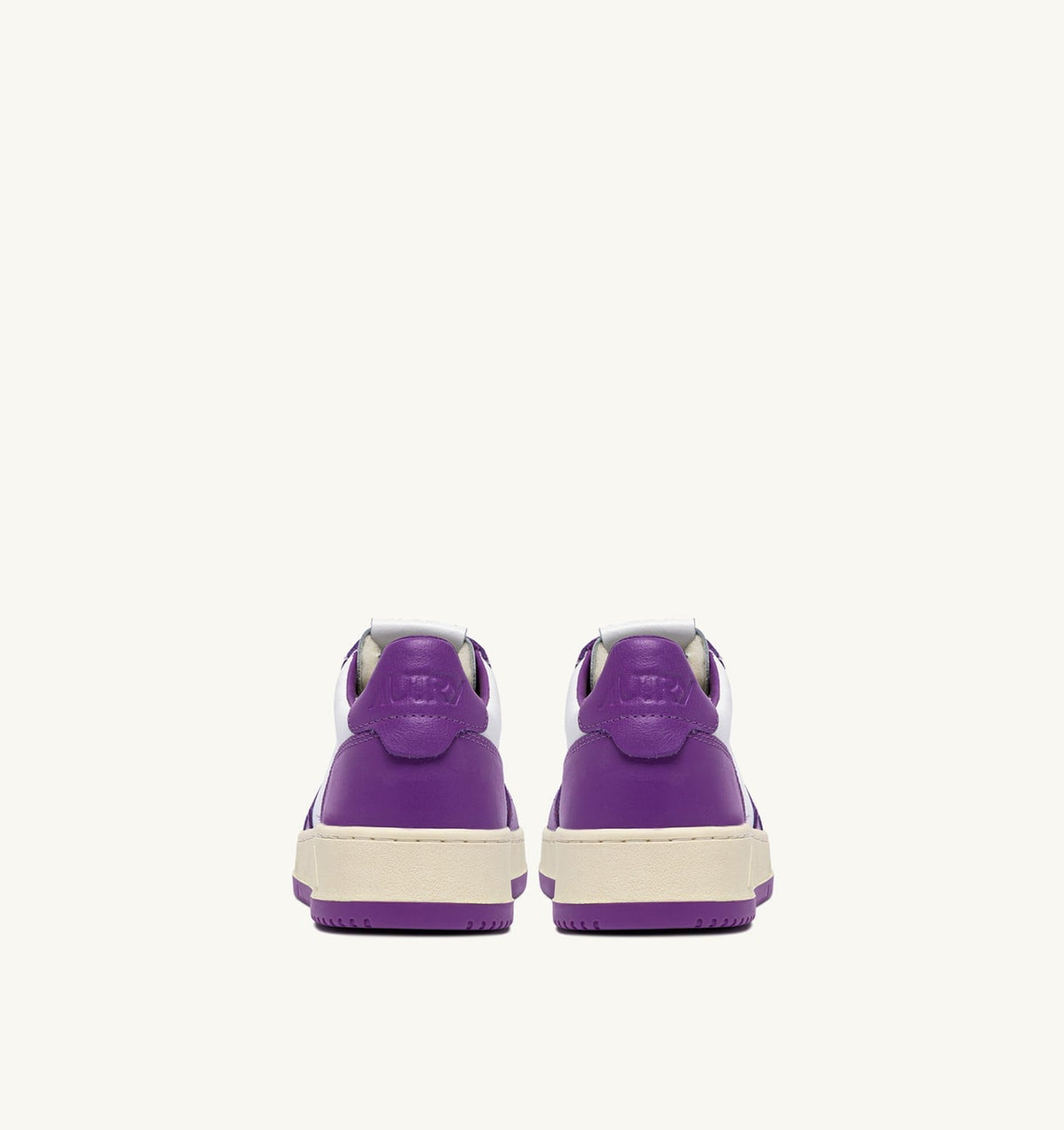 AUTRY Man MEDALIST LOW BICOLOR SNEAKERS IN WHITE AND DEWBERRY LEATHER