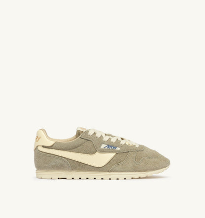 AUTRY Man WINDSPIN SNEAKERS IN GRAY GREEN AND RUTABAGA SUEDE AND LEATHER