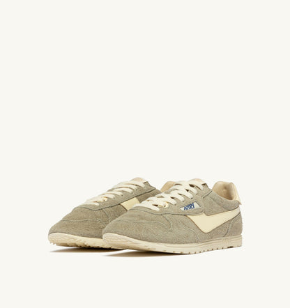 AUTRY Man WINDSPIN SNEAKERS IN GRAY GREEN AND RUTABAGA SUEDE AND LEATHER