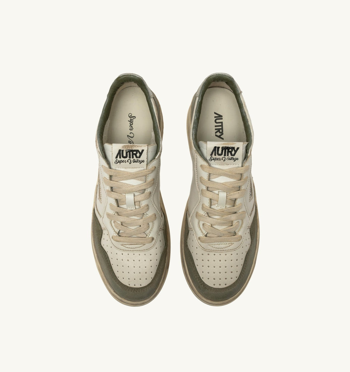 AUTRY Man MEDALIST LOW SUPER VINTAGE SNEAKERS IN WHITE AND SILVER LEATHER AND LIZARD SUEDE