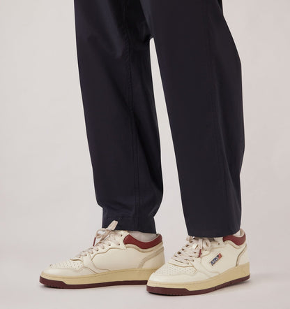 AUTRY Man MED-WAY SNEAKERS IN LEATHER COLOR MARSHMALLOW AND SYRAH