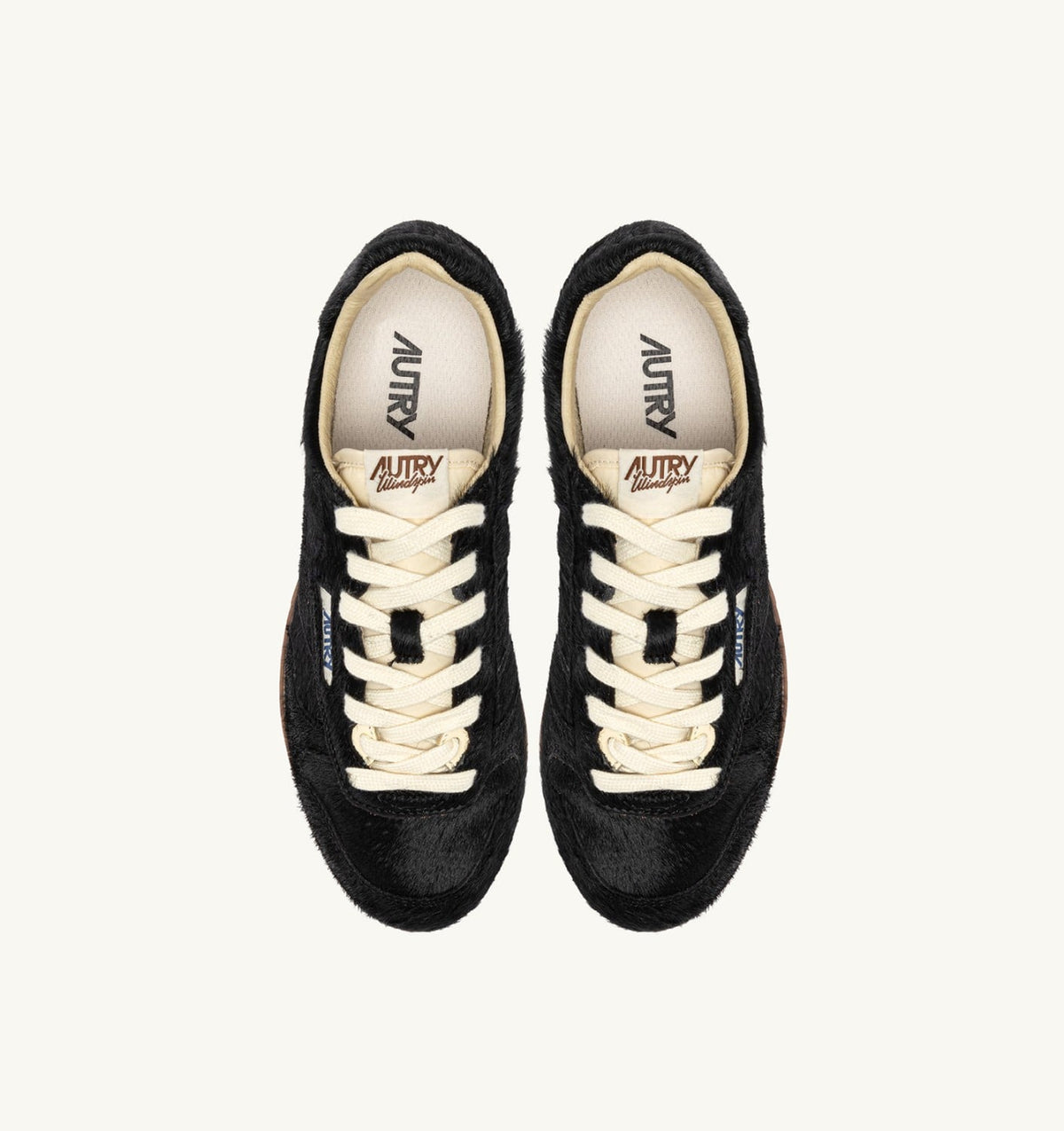 AUTRY Woman WINDSPIN SNEAKERS IN BLACK PONY HAIR EFFECT