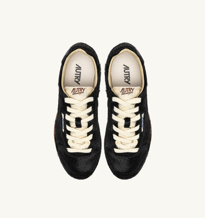 AUTRY Woman WINDSPIN SNEAKERS IN BLACK PONY HAIR EFFECT