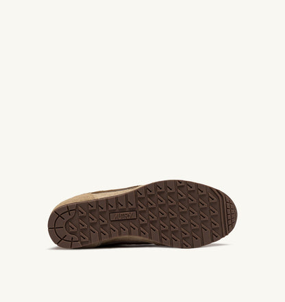 AUTRY Woman WINDSPIN SNEAKERS IN BEIGE AND BROWN PONY HAIR EFFECT
