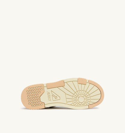 AUTRY Woman SNEAKERS CLC LOW IN WHITE SAND AND DEWBERRY LEATHER AND SUEDE