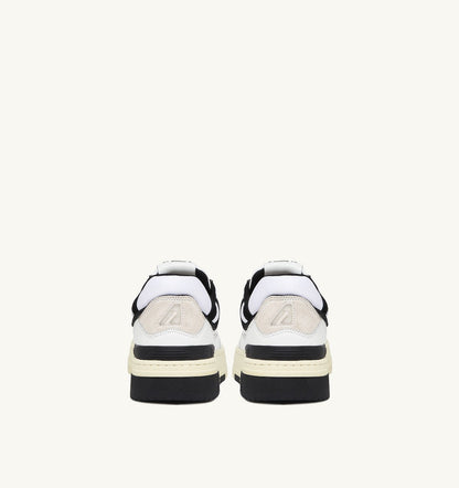 AUTRY Woman CLC LOW SNEAKERS IN WHITE LEATHER AND BLACK SUEDE