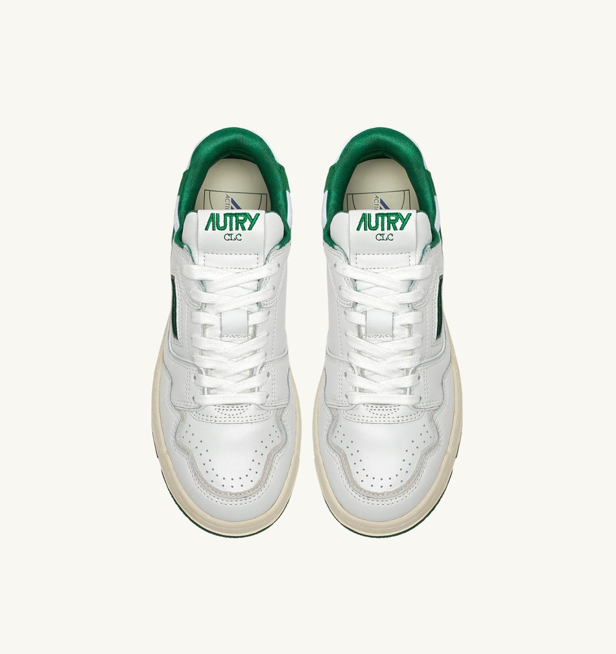 AUTRY Woman CLC LOW SNEAKERS IN WHITE LEATHER AND AMAZON SUEDE