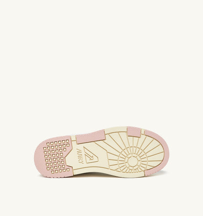 AUTRY Woman CLC LOW SNEAKERS IN WHITE LEATHER AND POWDER PINK SUEDE