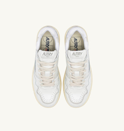 AUTRY Woman CLC LOW SNEAKERS IN WHITE LEATHER AND SUEDE