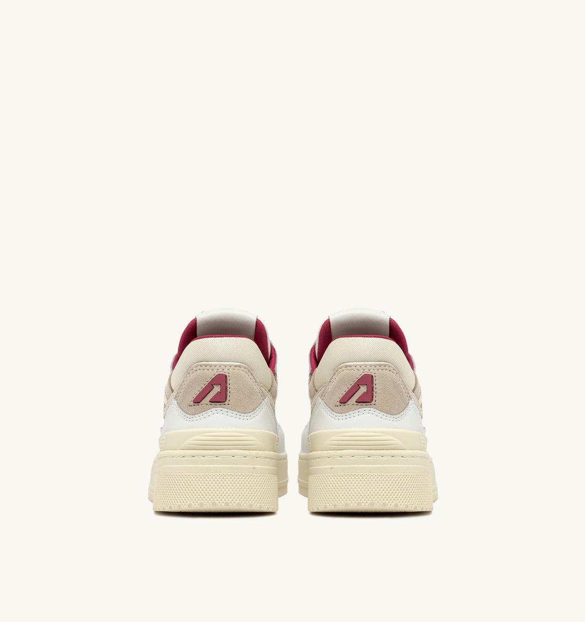 AUTRY Woman CLC LOW SNEAKERS IN WHITE LEATHER AND SAND SUEDE