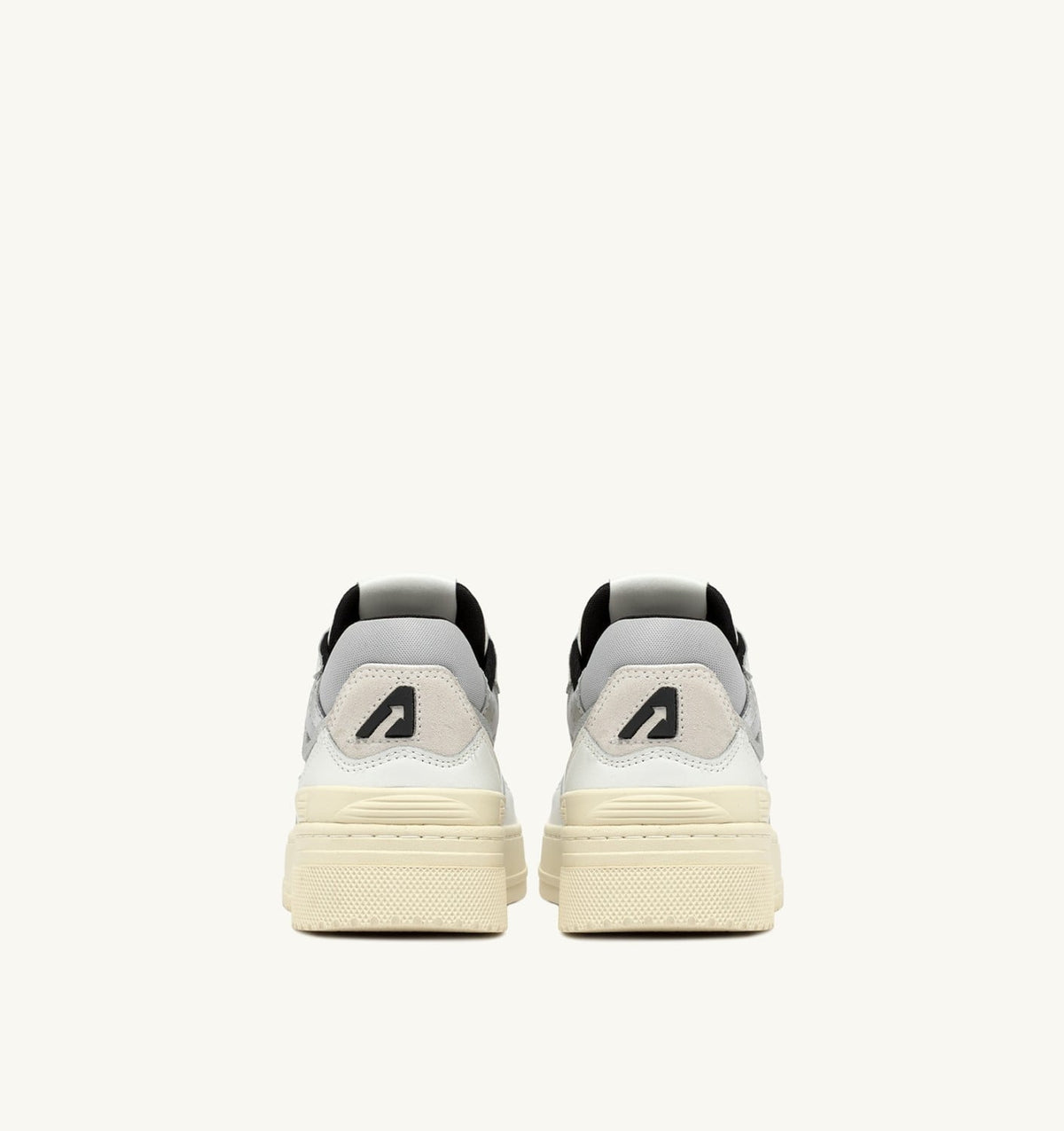 AUTRY Woman CLC LOW SNEAKERS IN WHITE LEATHER AND SILVER SUEDE