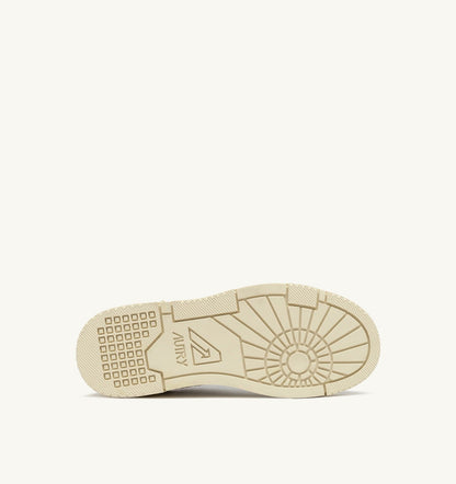 AUTRY Woman CLC LOW SNEAKERS IN WHITE LEATHER AND SILVER SUEDE