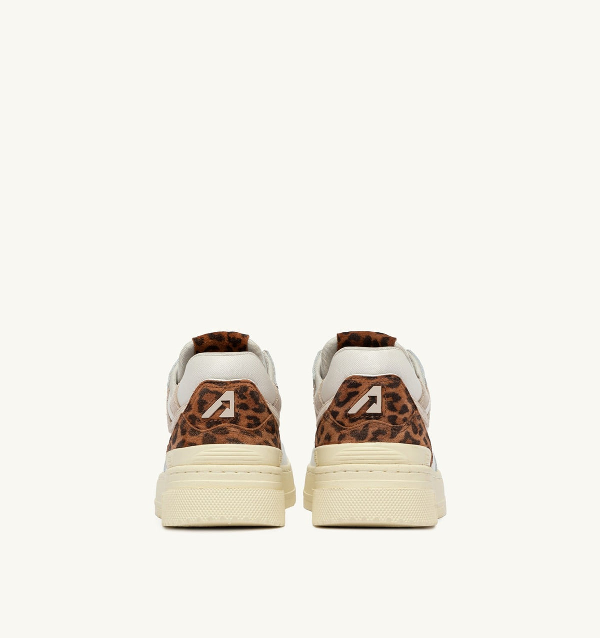 AUTRY Woman CLC LOW SNEAKERS IN LEATHER COLOR WHITE AND LEOPARD