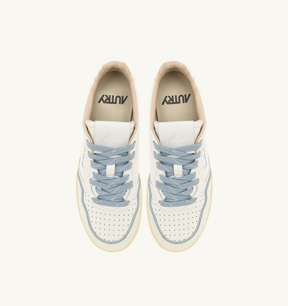 AUTRY Woman GOLF LOW SNEAKERS IN LEATHER COLOR WHITE AND PEARL BLUE