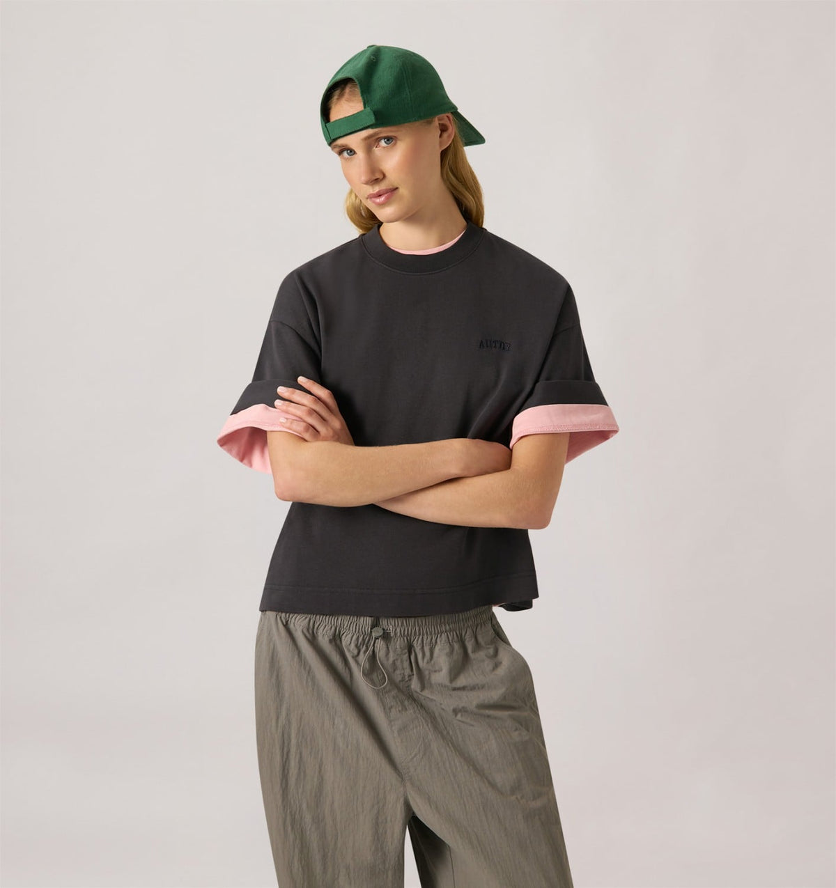 AUTRY Woman BOXY T-SHIRT WITH TONAL LOGO FOR WOMAN