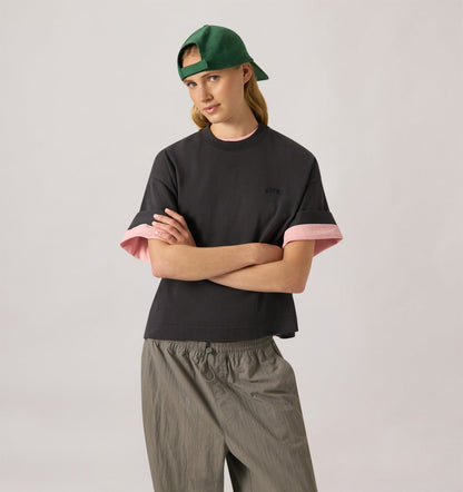 AUTRY Woman BOXY T-SHIRT WITH TONAL LOGO FOR WOMAN