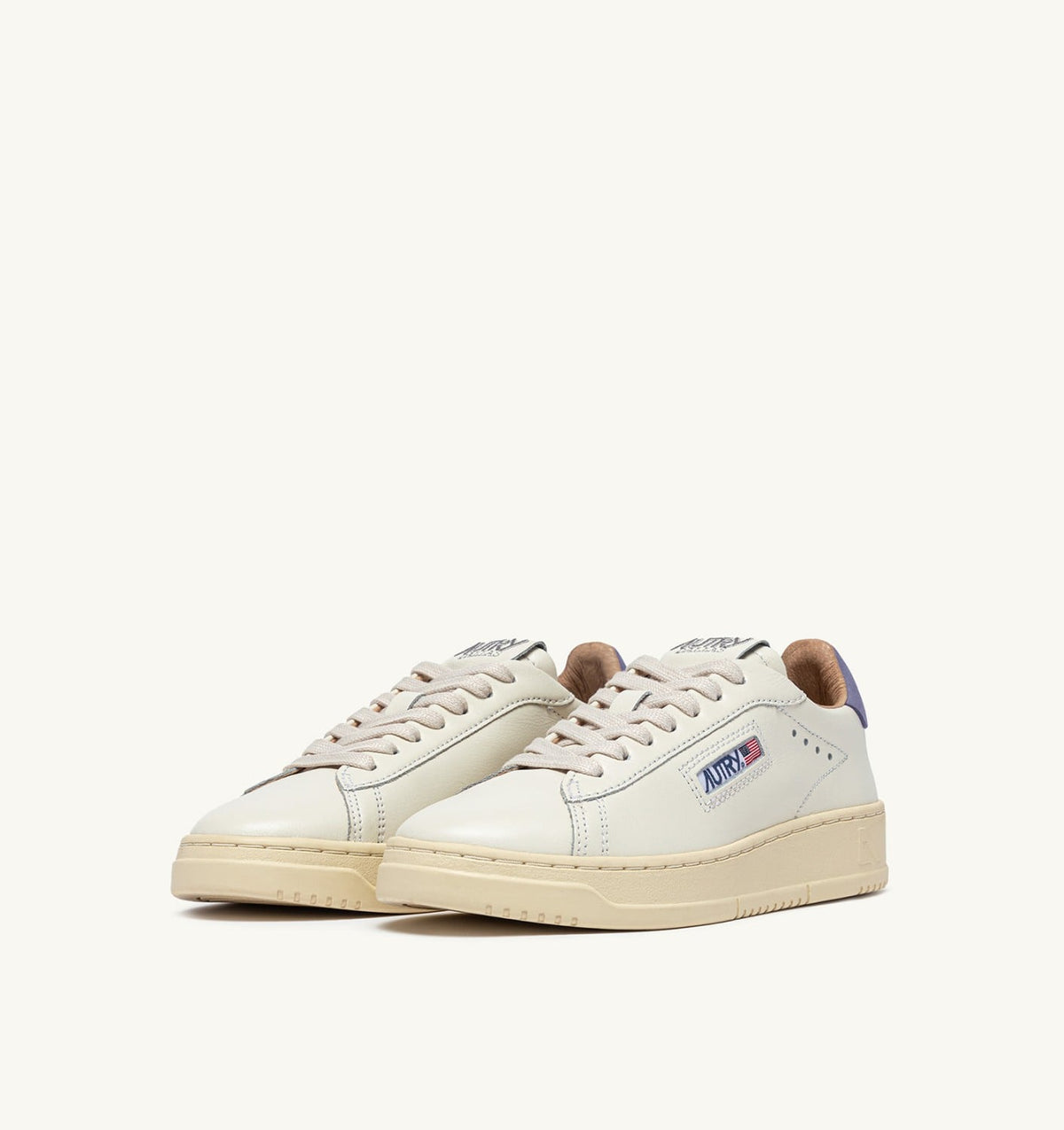 AUTRY Woman DALLAS LOW SNEAKERS IN MARSHMALLOW AND TEMPEST LEATHER