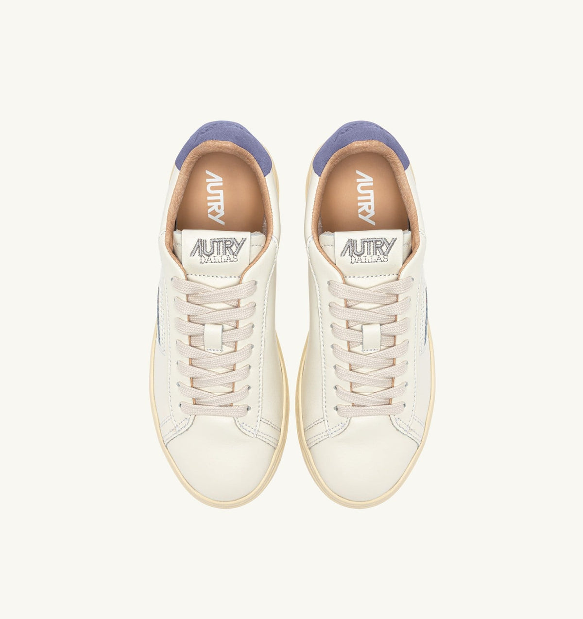 AUTRY Woman DALLAS LOW SNEAKERS IN MARSHMALLOW AND TEMPEST LEATHER