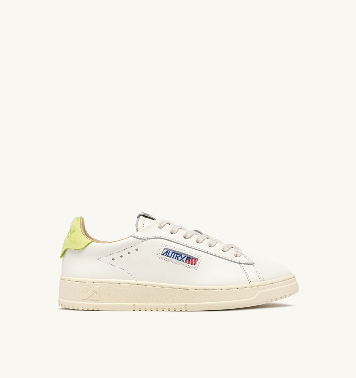 AUTRY Woman DALLAS LOW SNEAKERS IN DAIQUIRI GREEN AND MARSHMALLOW LEATHER