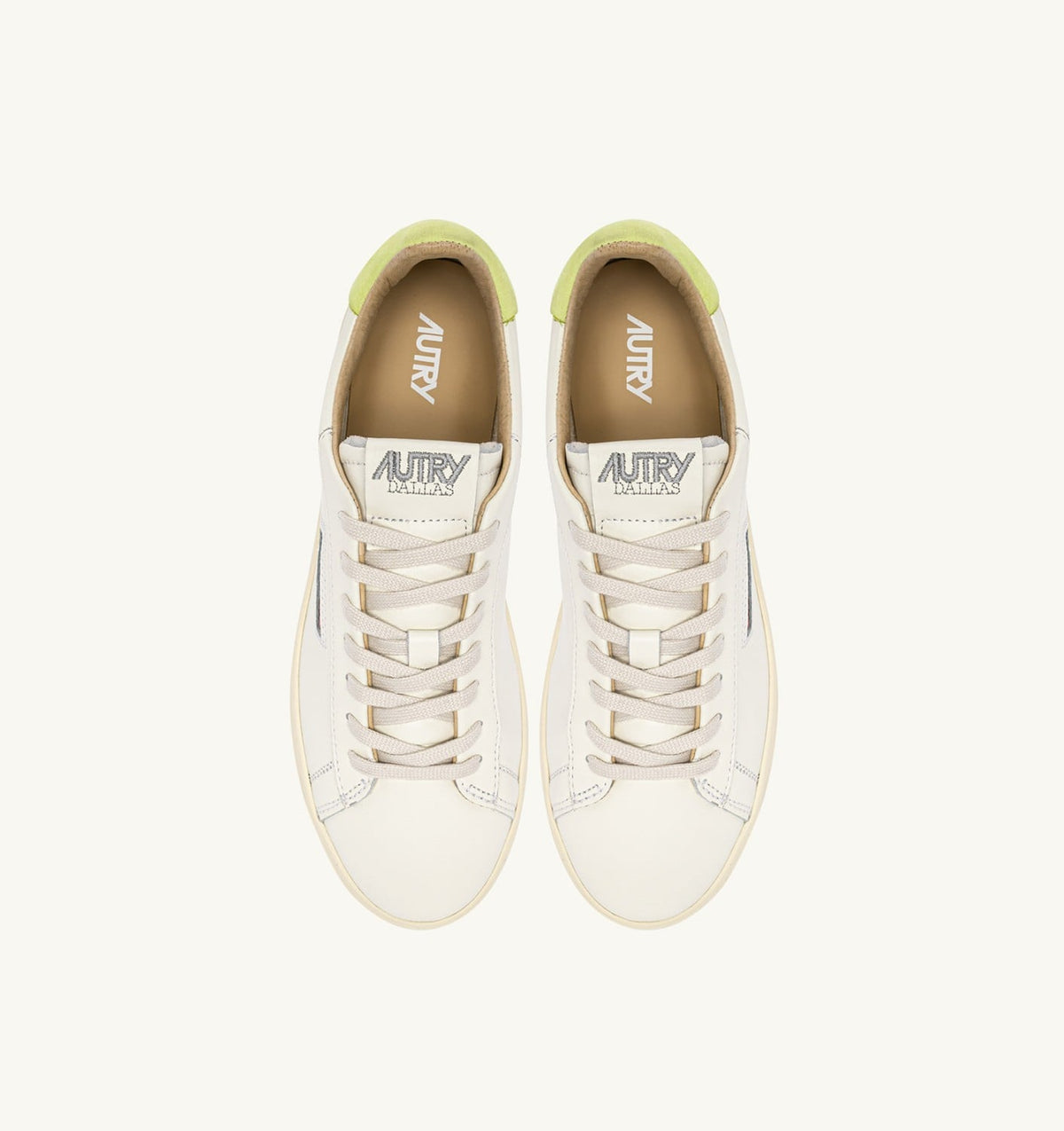 AUTRY Woman DALLAS LOW SNEAKERS IN DAIQUIRI GREEN AND MARSHMALLOW LEATHER