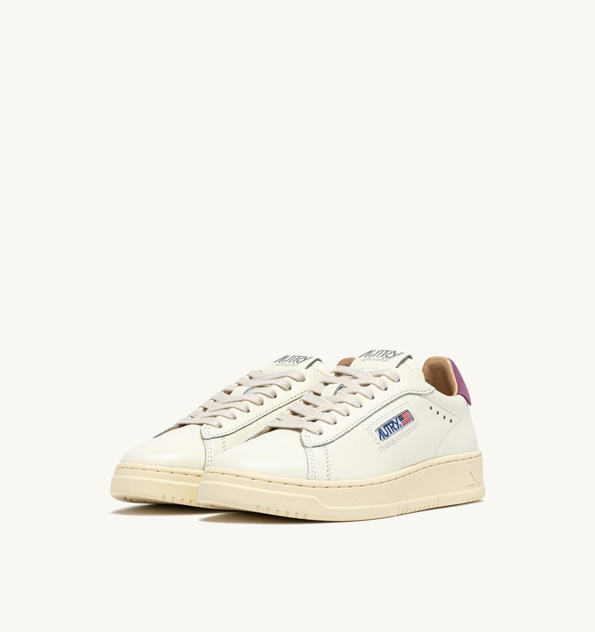 AUTRY Woman DALLAS LOW SNEAKERS IN FLORENCE AND MARSHMALLOW LEATHER
